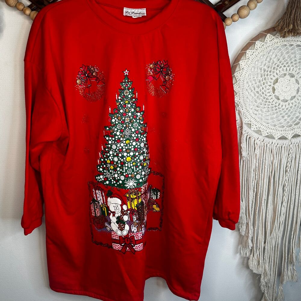 Vintage La Pandora Christmas Puffy Graphic Sweatshirt